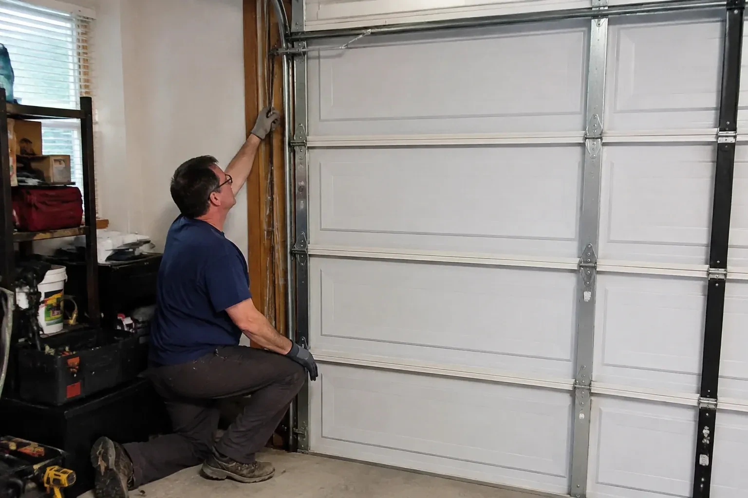 Illustrative garage doors scene; not an actual job — Garage Door Cable Replacement, New Tecumseth